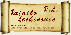 Rafailo Leškinović vizit kartica